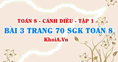 Bài 3 trang 70 SGK Toán 8 tập 1 Cánh Diều